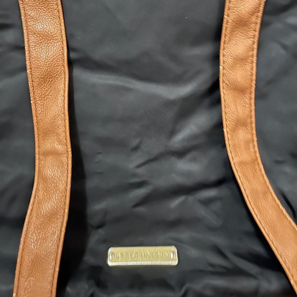 EUC Steve Madden Spencer Backpack, Black Nylon w| Camel Faux‎ Leather Trim - Picture 6 of 16